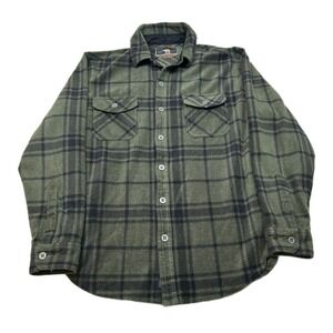 Freedom Foundry Flannel Shirt Mens Medium Green Black Plaid Long‎ Sleeve
